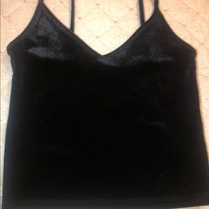 Velvet black crop top.